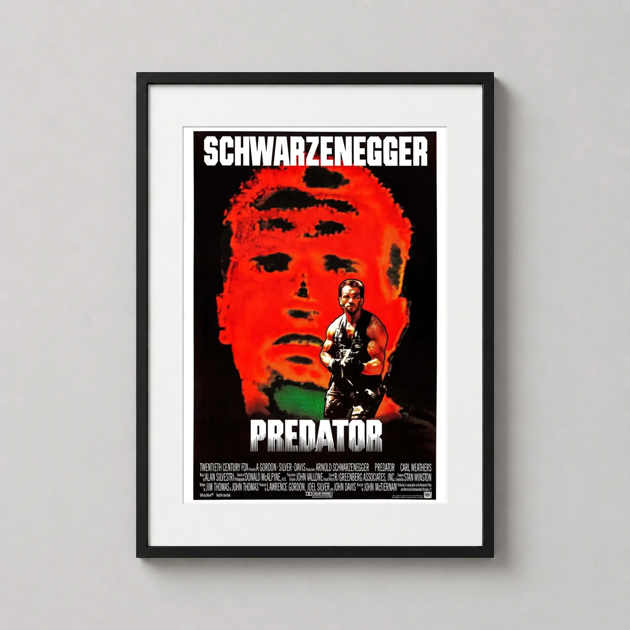 Predator Arnold Schwarzenegger — intense Predator 1987 theatrical print featuring Arnold Schwarzenegger