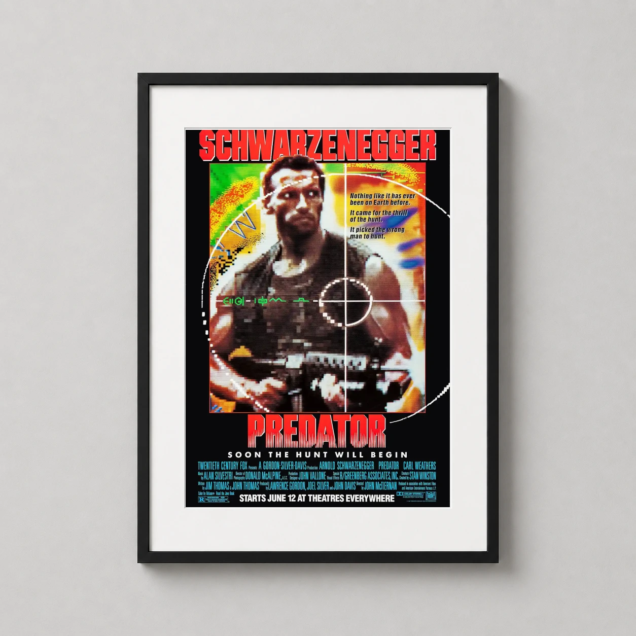 Predator — arnold Schwarzenegger appears in the crosshairs of a thermal targeting
