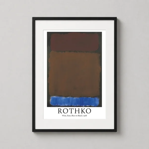 Mark Rothko Wine Rust Blue on Black 1968 Abstract Art Print
