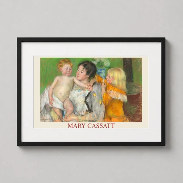 After the Bath by Mary Cassatt, Impressionist Mother and Child Art Print