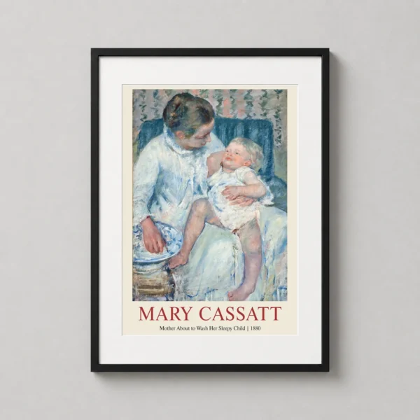 Mother About to Wash Her Sleepy Child Mary Cassatt Art Print
