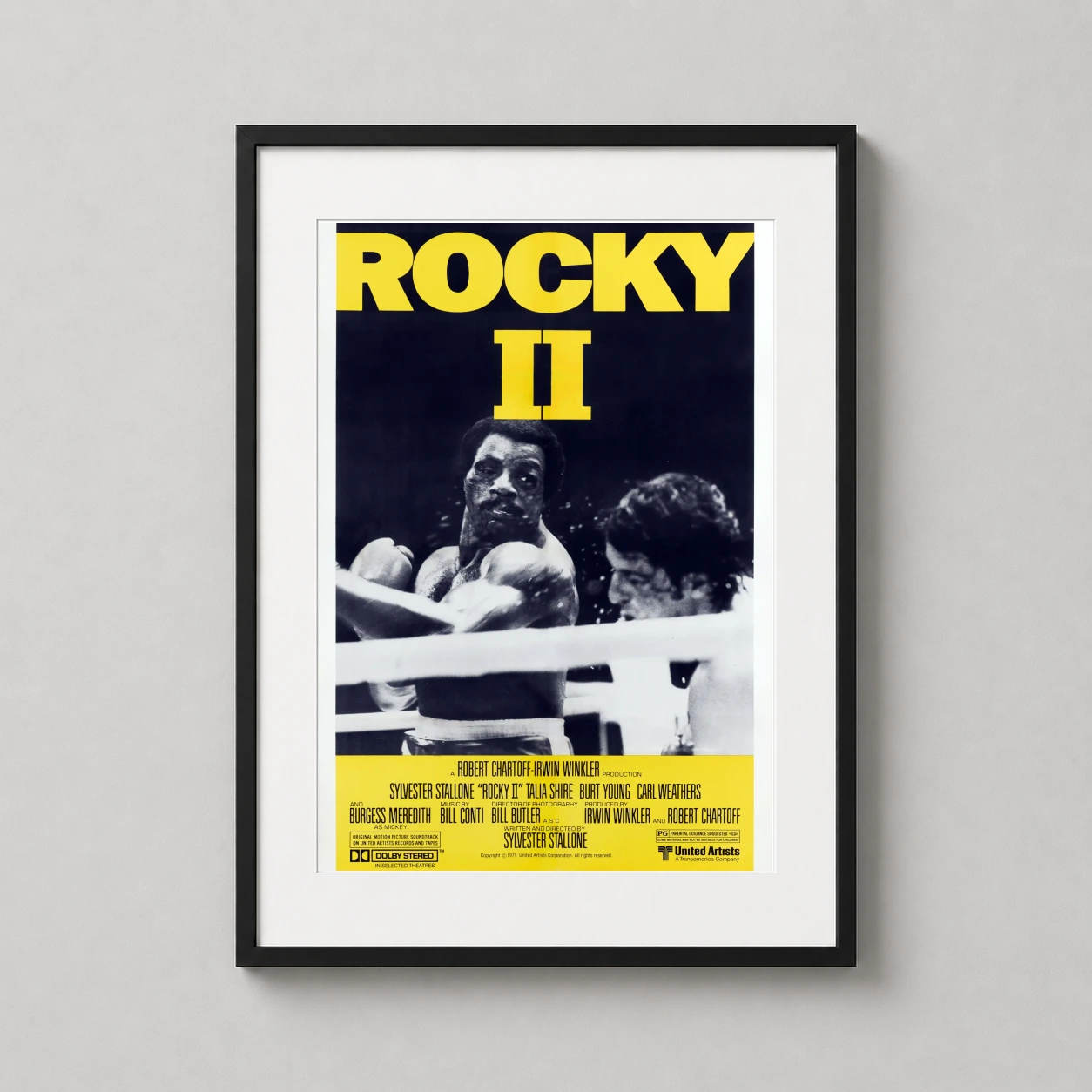 Rocky Ii 1979 Apollo — this 1979 Rocky II movie poster features a high-contrast image of