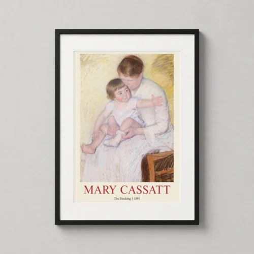 The Stocking by Mary Cassatt 1891, Impressionist Portrait Art Print