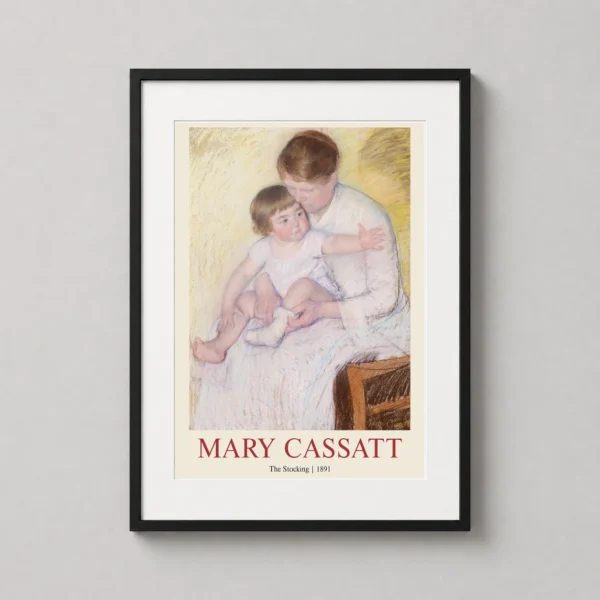 The Stocking by Mary Cassatt 1891, Impressionist Portrait Art Print