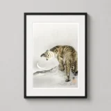 Tiger Woodblock Print, Ohara Koson Japanese Roaring Tiger Art Print