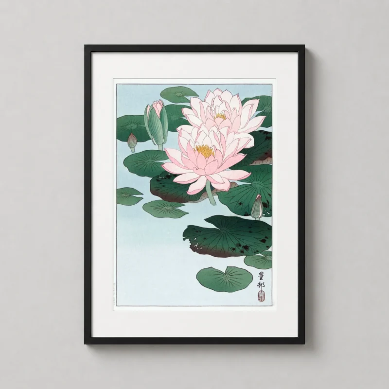 Water Lily Japanese Woodblock, Ohara Koson Art Print