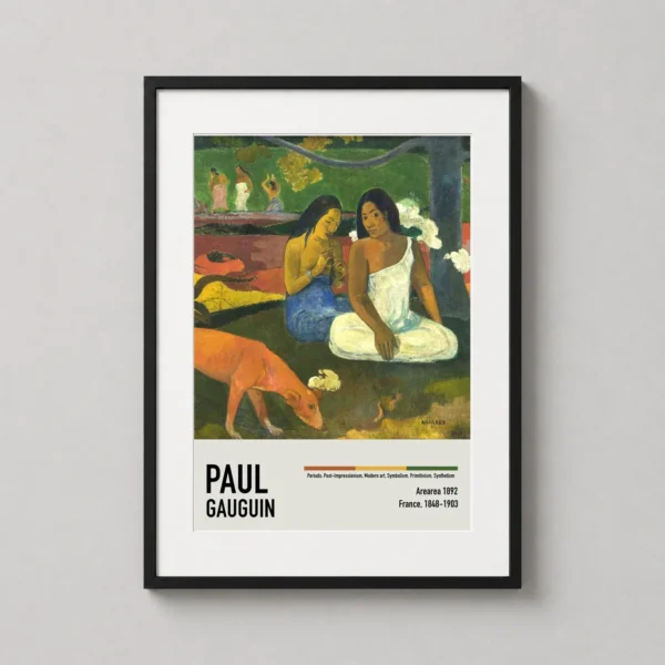 Gauguin Arearea 1892, Tahitian Women and Red Dog Art Print