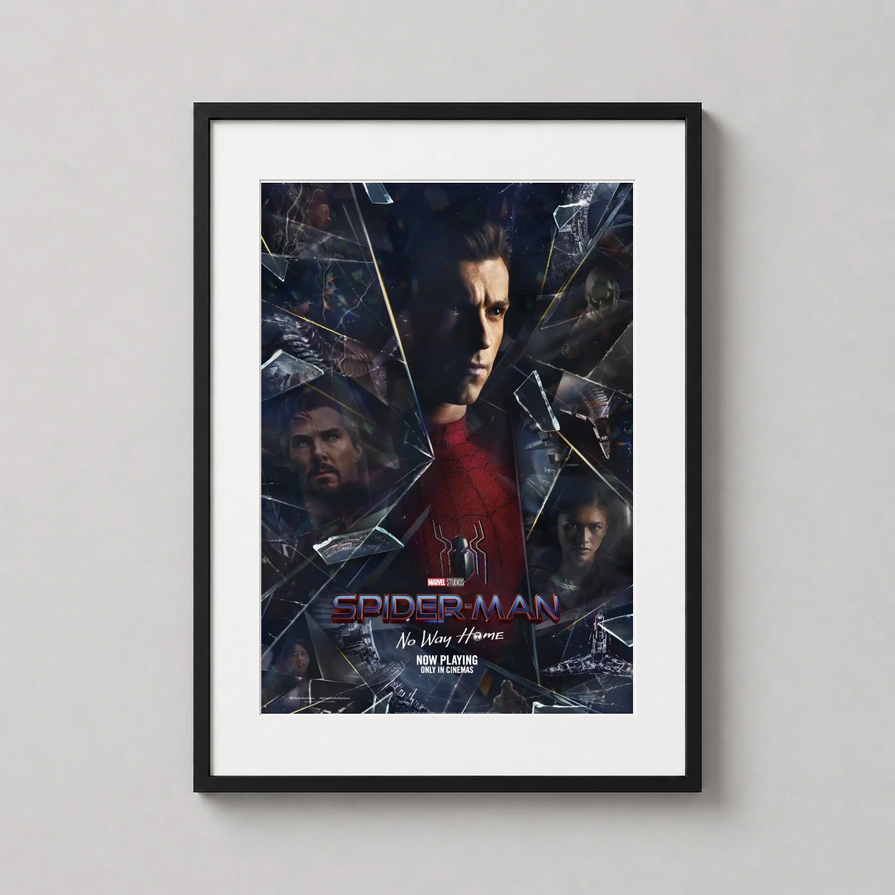 Spider Man No Way Home — this Spider-Man: No Way Home design features Peter Parker surrounded by