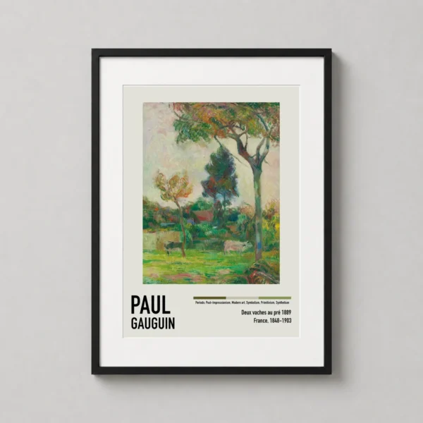 Paul Gauguin Deux Vaches Au Pre 1889 French Landscape Art Print