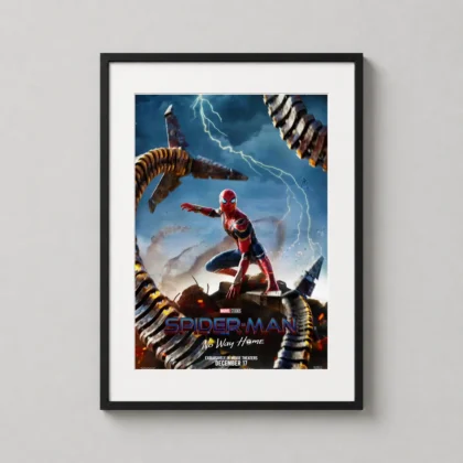 Spider-Man No Way Home Movie Poster featuring Doctor Octopus tentacles in a modern cinematic layout. by MerchFuse