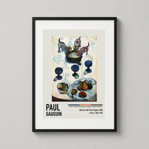 Paul Gauguin Still Life with Three Puppies Impressionist Art Print
