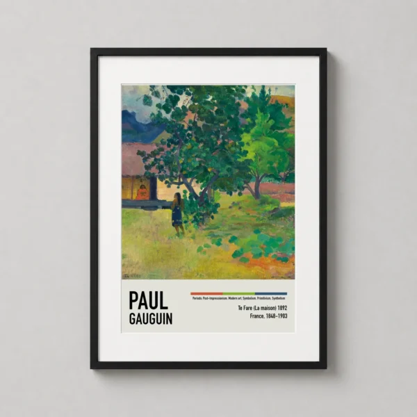 Te Fare, 1892 by Paul Gauguin, Tahiti Landscape Art Print