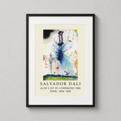 MerchFuse Salvador Dali Lithograph – 1968 Aliya Surrealism art print with surreal character