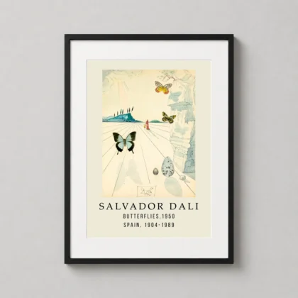 Salvador Dali Butterflies – 1950 Surrealist wall print with dreamlike visual tension by MerchFuse