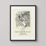 Salvador Dali Charge 1954, Surrealist Monochrome Art Print