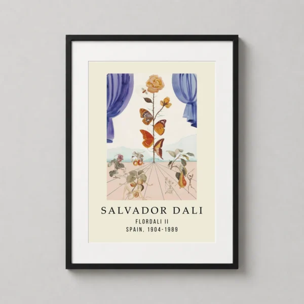 Salvador Dali Flordali II Surrealist Butterfly Art Print
