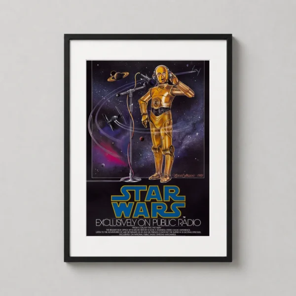 C-3PO Star Wars Radio Broadcast Vintage Style Movie Poster
