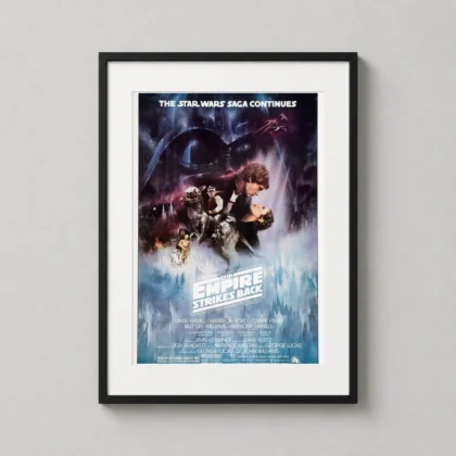 Empire Strikes Back Vintage Movie Poster Star Wars wall art print on 200 GSM matte paper for framed home theater decor by