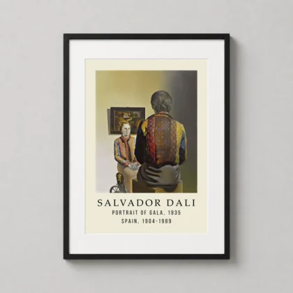 Salvador Dali Gala – 1935 Surrealist Portrait wall print with dreamlike visual tension by MerchFuse