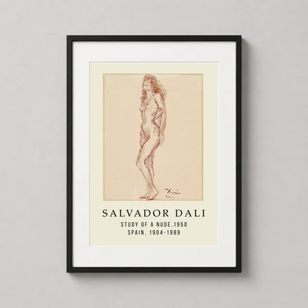 Salvador Dali Study of a Nude 1950 Sketch Portrait Art Print