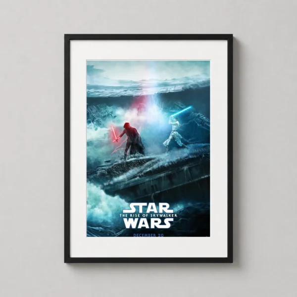 Star Wars The Rise of Skywalker Rey and Kylo Ren Battle Movie Poster