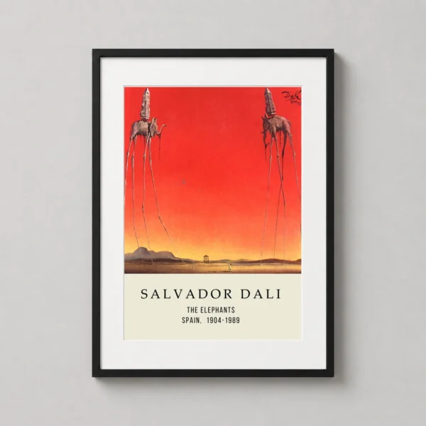 Salvador Dali The Elephants Surrealist Exhibition Art Print