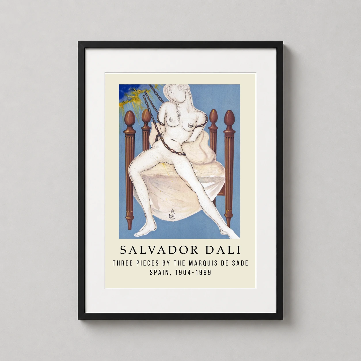 Salvador Dali Marquis de — this exhibition poster features a surrealist illustration by Salvador