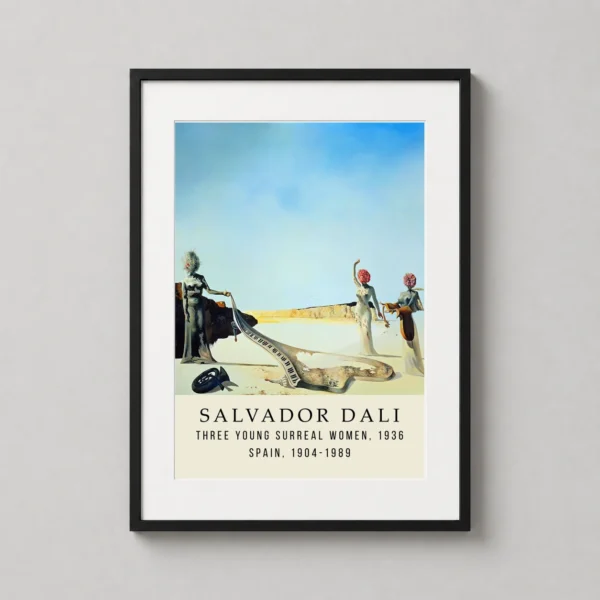 Three Young Surreal Women Salvador Dali Surrealist Art Print