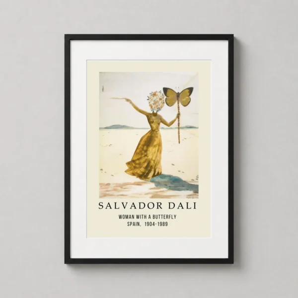 Salvador Dali Woman with a Butterfly Surrealist Gallery Art Print