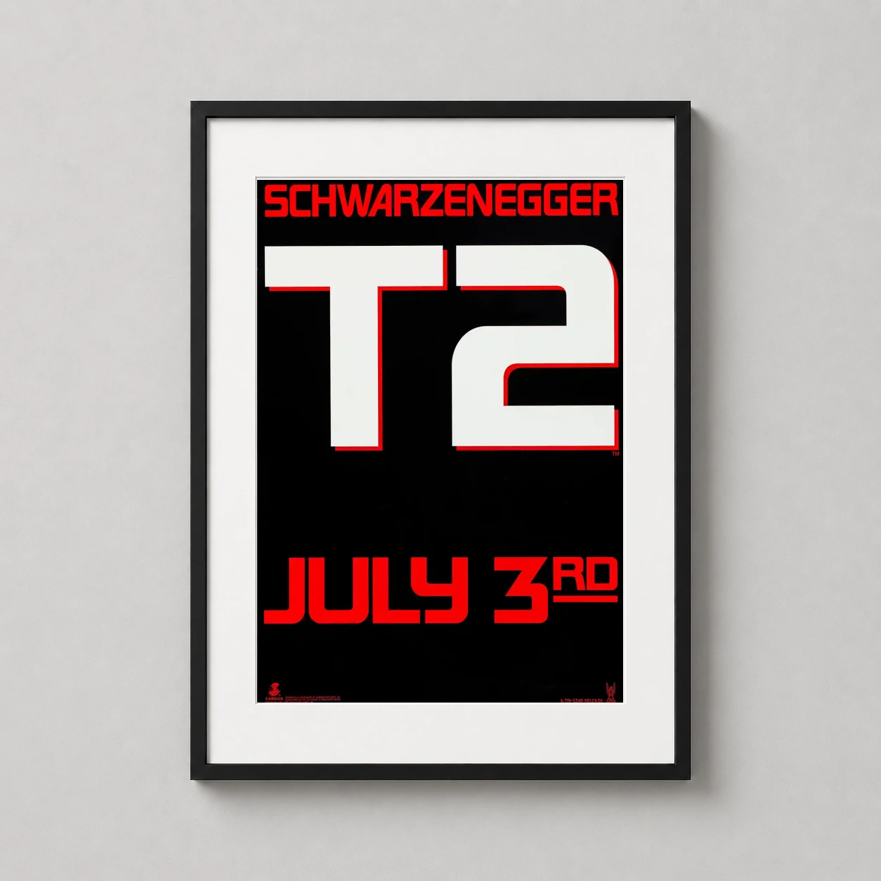 Terminator 2 Judgment Day Typography — this typographic teaser features the bold T2 logo in white and red