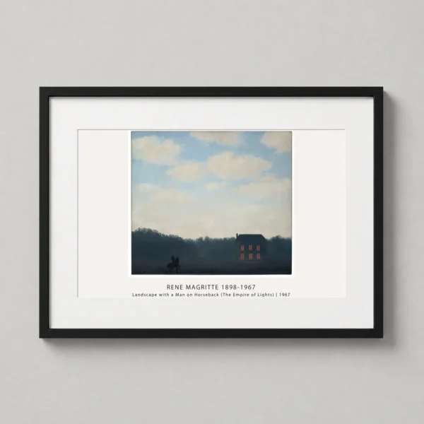 Empire of Light Print, Magritte Day Sky Night House Art
