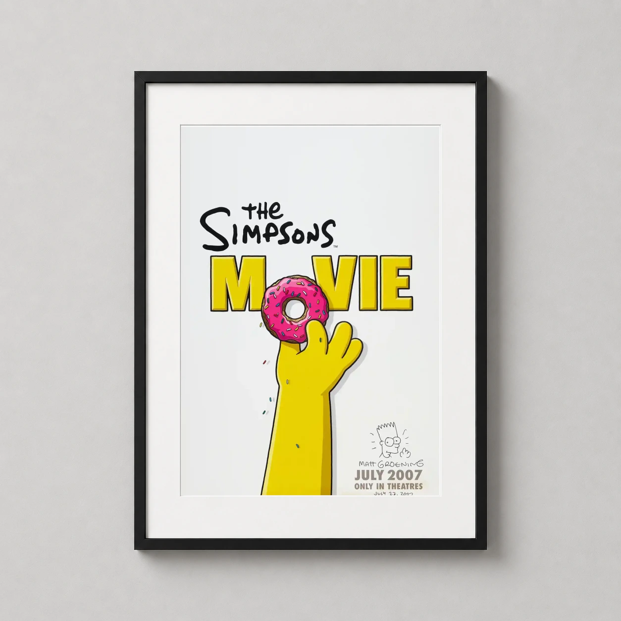 Simpsons — minimalist animation art print featuring Homer Simpson’s yellow hand