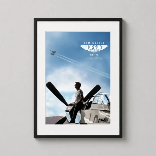 Top Gun Maverick and Mustang Aviation Art Movie Poster