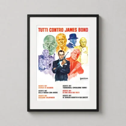 James Bond Vintage – 007 Italian Action movie poster for gallery wall display by MerchFuse