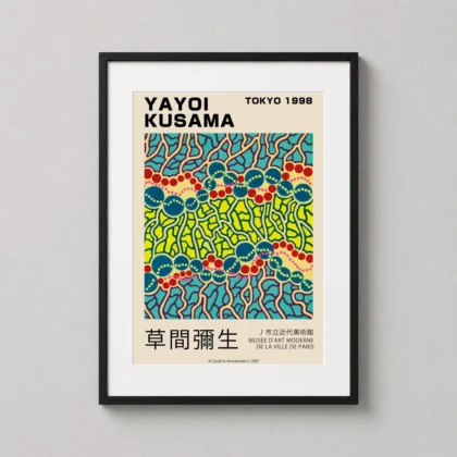 Yayoi Kusama – A Canal in Amsterdam 1987 Tokyo Exhibition travel poster by MerchFuse