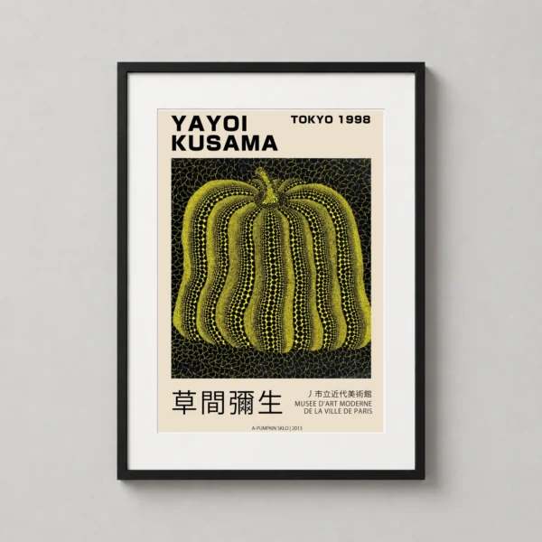 Yayoi Kusama Tokyo 1998 Yellow Pumpkin Exhibition Art Print