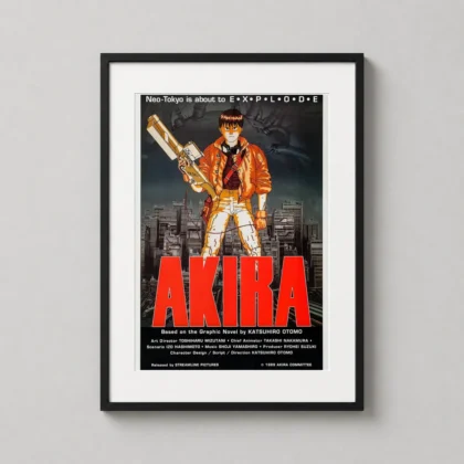Akira 1988 Original Movie Poster showing Kaneda and the Neo-Tokyo explosion on matte paper. by MerchFuse