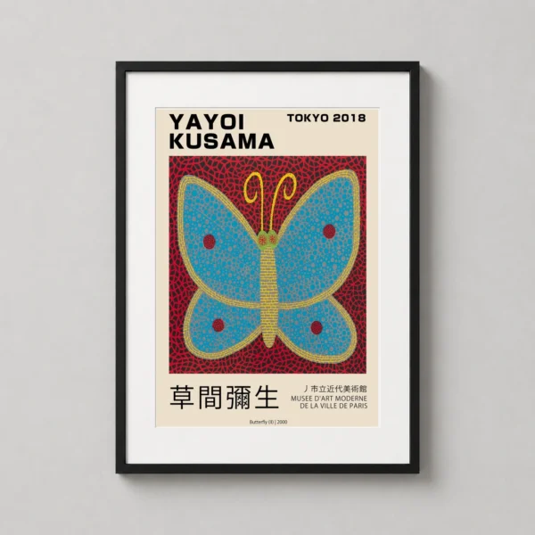 Yayoi Kusama Butterfly II 2000 Tokyo Exhibition Wall Art Print