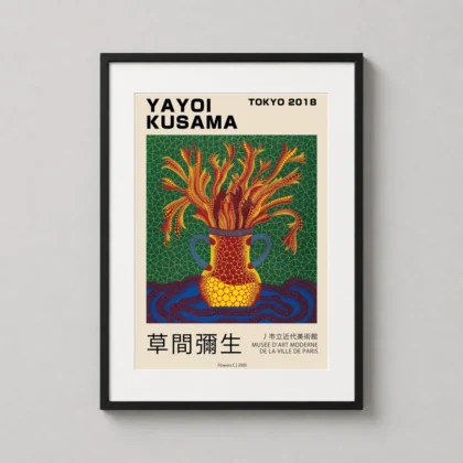 Yayoi Kusama Poster Flowers C - Japanese woodblock print from MerchFuse