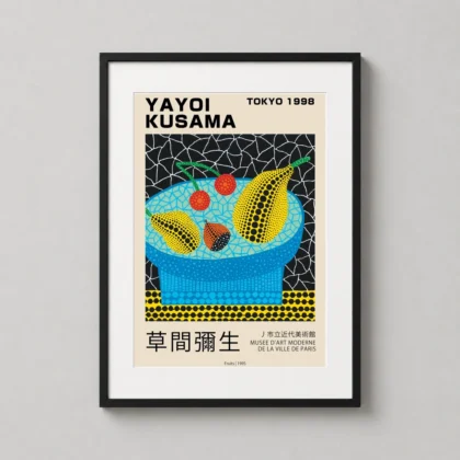 Yayoi Kusama Fruits – 1995 Tokyo Exhibition wall print with destination-led character by MerchFuse