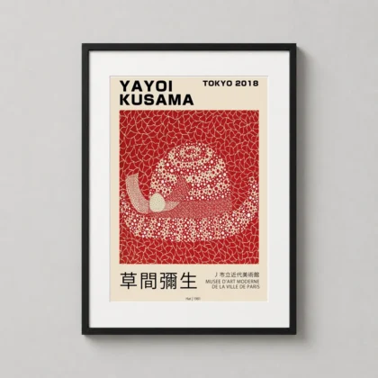 Yayoi Kusama Hat – 1981 Tokyo Exhibition vintage travel poster by MerchFuse
