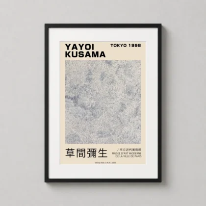 Yayoi Kusama Infinity Nets Tokyo Museum Art Print showing sophisticated Yayoi Kusama art print featuring the Infinity Nets