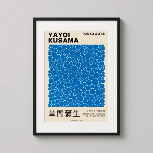 Yayoi Kusama Tokyo Exhibition Blue Polka Dots 1990 Art Print