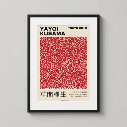 Authentic Yayoi Kusama Poster Tokyo 2018 Red - Japanese woodblock print from MerchFuse