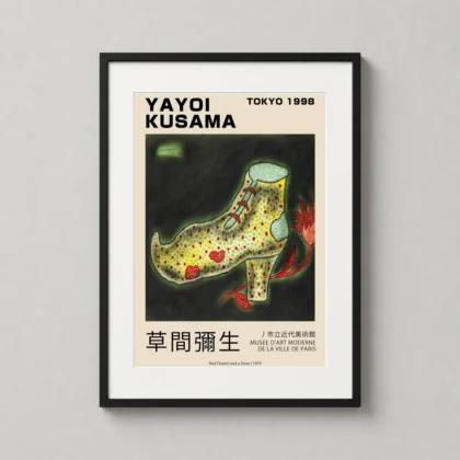 Yayoi Kusama Shoe Art Print - Japanese woodblock print from MerchFuse