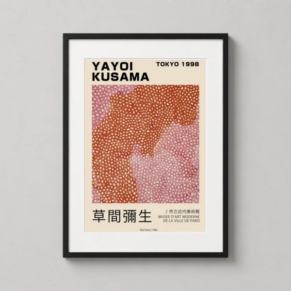 Yayoi Kusama Red Nets 1966 Exhibition Tokyo 1998 Art Print