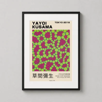 Exclusive Yayoi Kusama Poster Ripples - Japanese woodblock print from MerchFuse