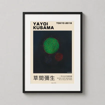 Yayoi Kusama Stars Art Print - Japanese woodblock print from MerchFuse