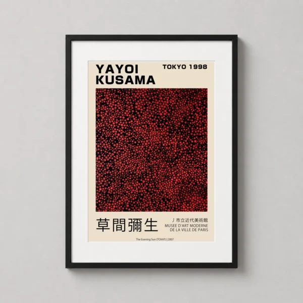Yayoi Kusama Evening Sun TOXAT Abstract, Red Wall Art Print