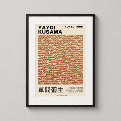 Exclusive Yayoi Kusama Poster Wave - Japanese woodblock print from MerchFuse